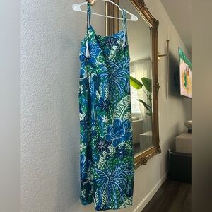 Rachel Zoe Linen Sleeveless Printed Midi Dress
